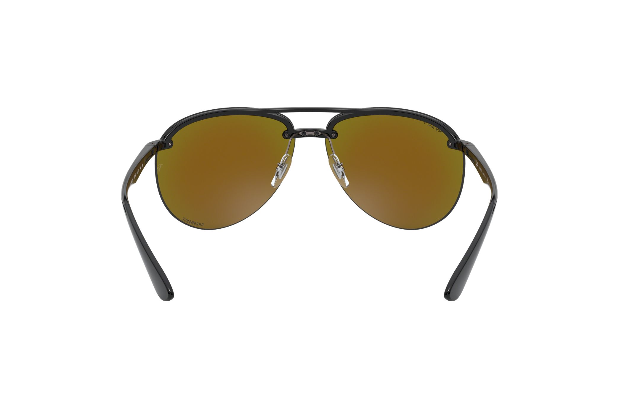 Ray-Ban RB4293 CH-601/A1 sunglasses featuring a gloss black nylon frame and blue Chromance lenses, perfect for men.